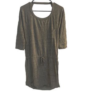 Chaser Gray Open Back Casual T-Shirt Mini Dress  Size M